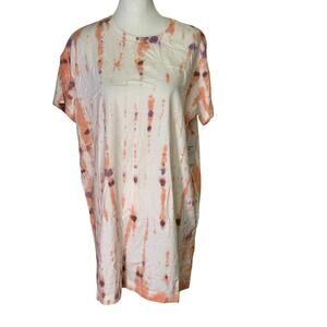 old navy petite length peach tye dye tee dress NWT womens size  large…